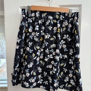 LOFT Navy Floral Skirt